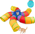 Depets Cat Tunnel for Indoor Cats, Large Collapsible Cat Tube Toys, 5-Way