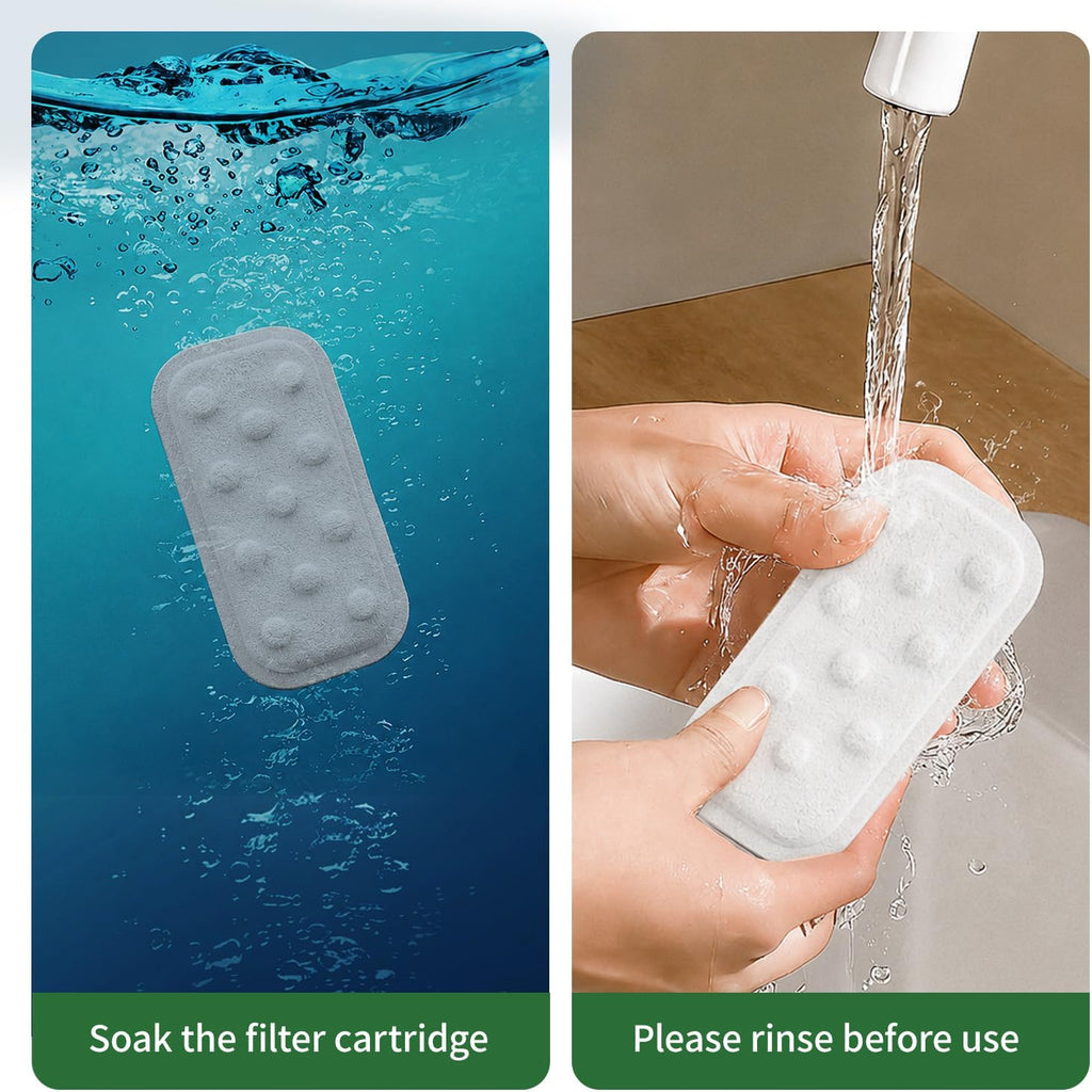 Cat Water Fountain 8 Pack Replacement Filters/Sponges (4+4) - Rectangle