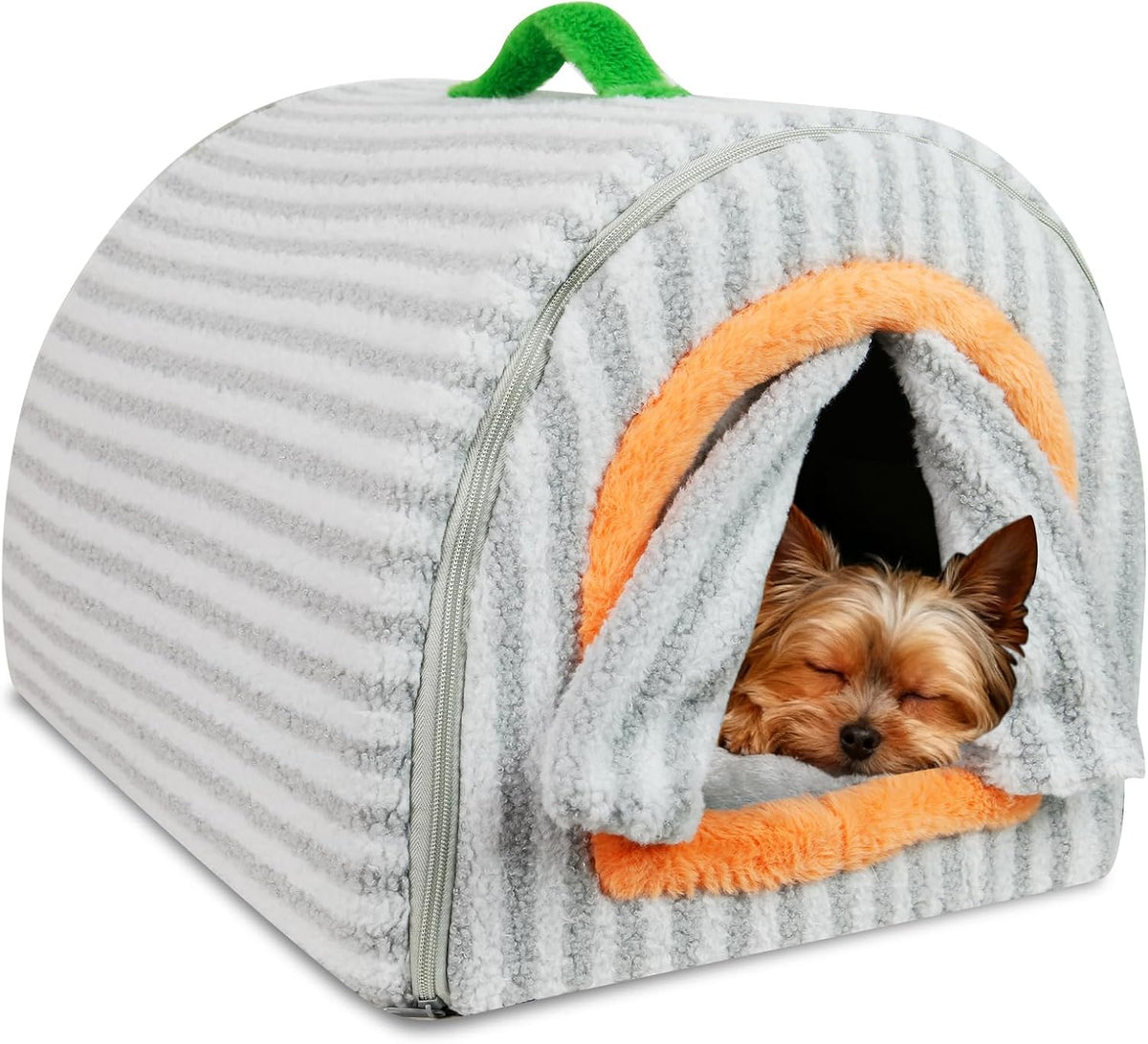 Dog House Indoor for Small Dogs & Cats, 2-in-1 Enclosed Dog Bed, Grey M
