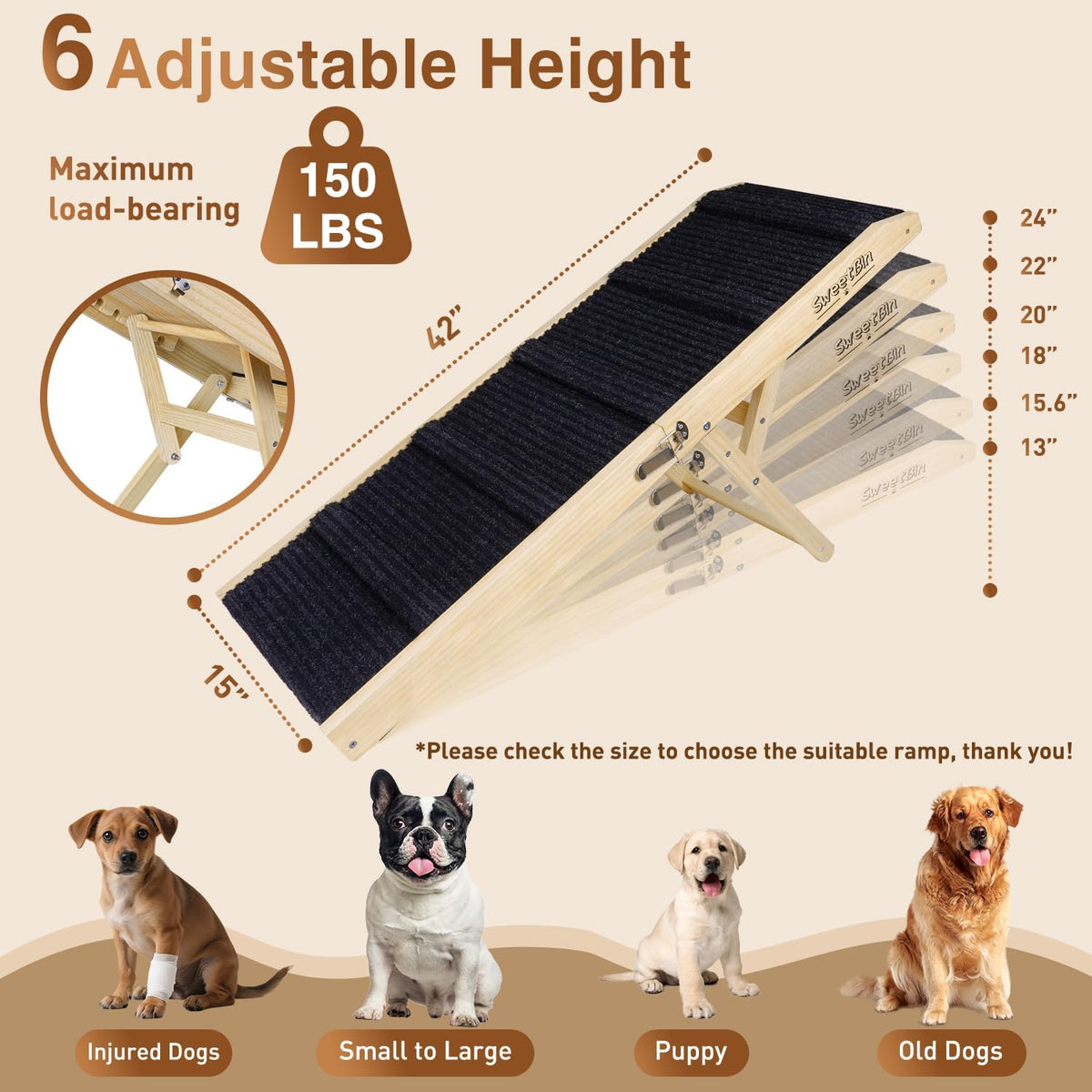 2026 Upgraded Dog Ramp for Bed