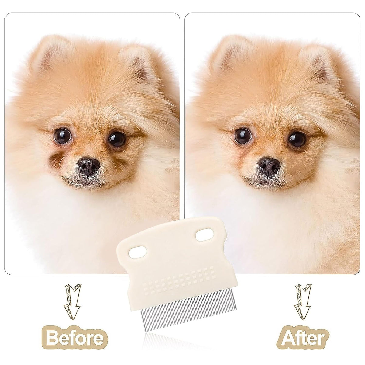 Fullhawl 5 Pcs Dog Eye Combs Tear Stain Remover Combs, Beige, Black