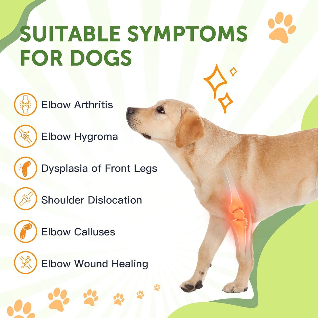Dog Front Leg Brace for Elbow Dysplasia, Shoulder Dislocation, Hygroma, Pet Prevent Licking Wound Elbow Protector, Avoid Cone of Shame, Abrasion Resistant Dog Recovery Sleeve, M