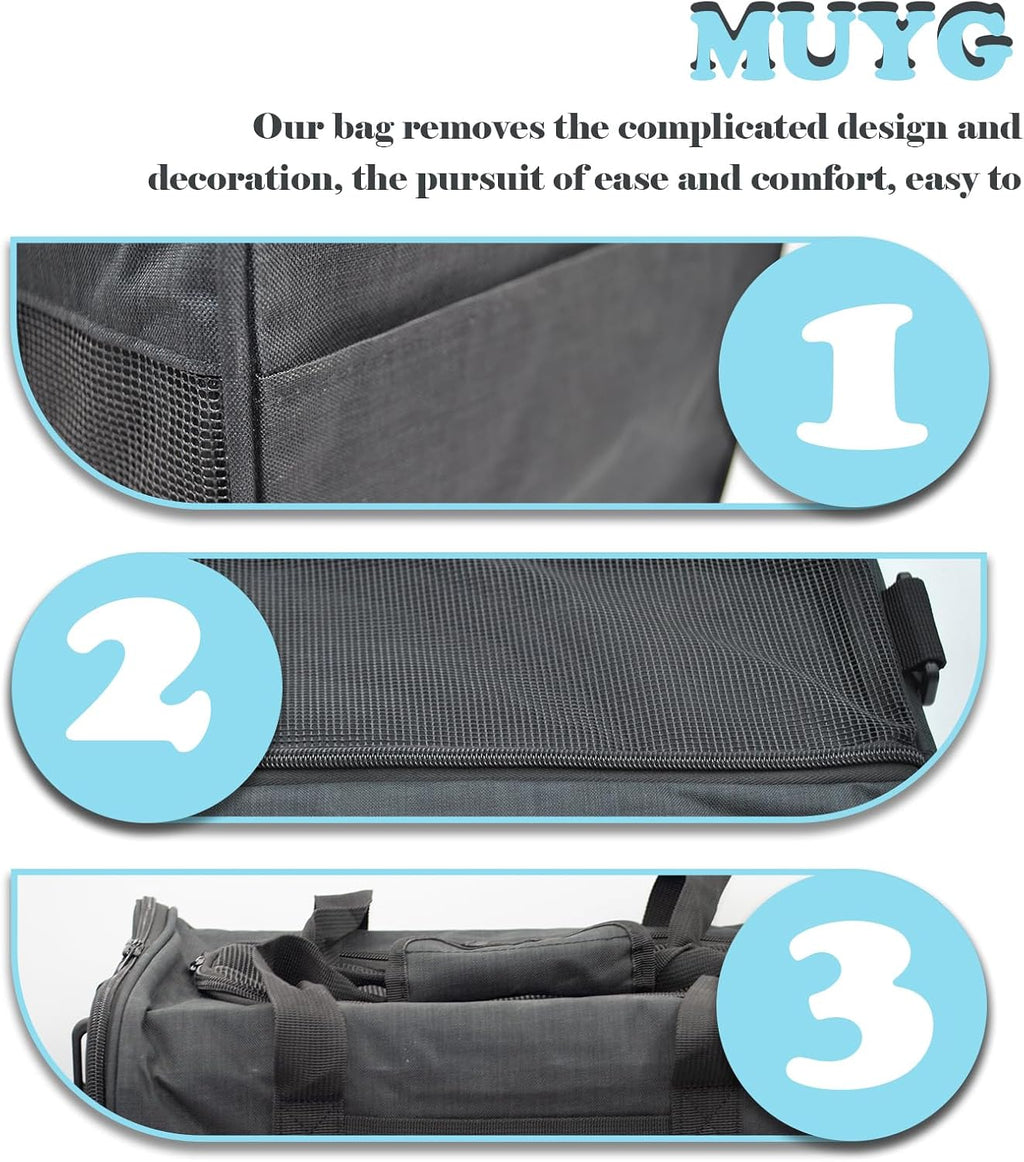 Travel Carrier for Cats,Cat Soft-Sided Carriers Ventilated Breathable Foldable Kitten Carrier Soft Airline Approved Carrier for Small Dogs Kitty Puppies Under to 12 Lb(Black)