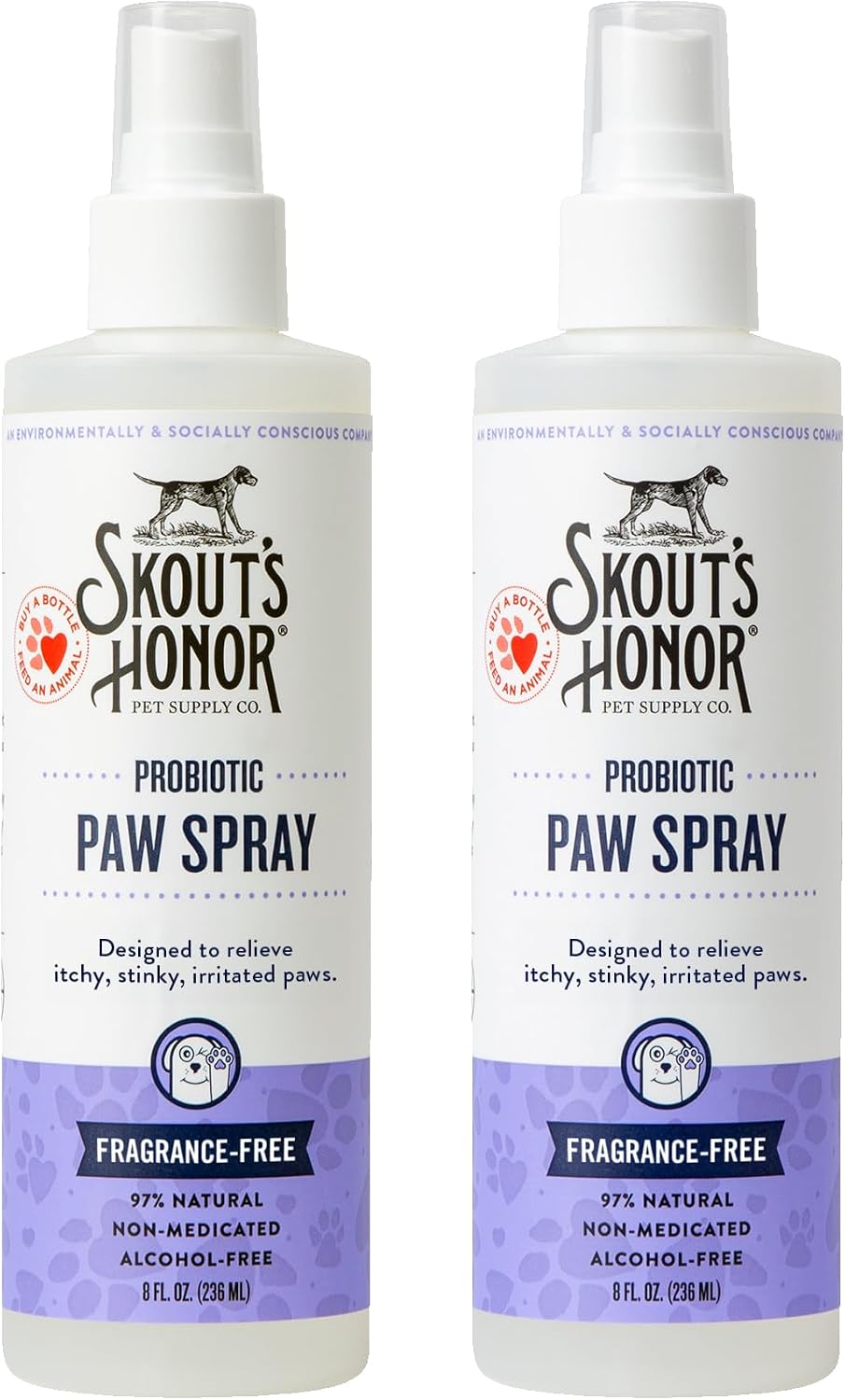 SKOUT'S HONOR Probiotic Paw Spray for Dogs, 8 oz, 2-Pack