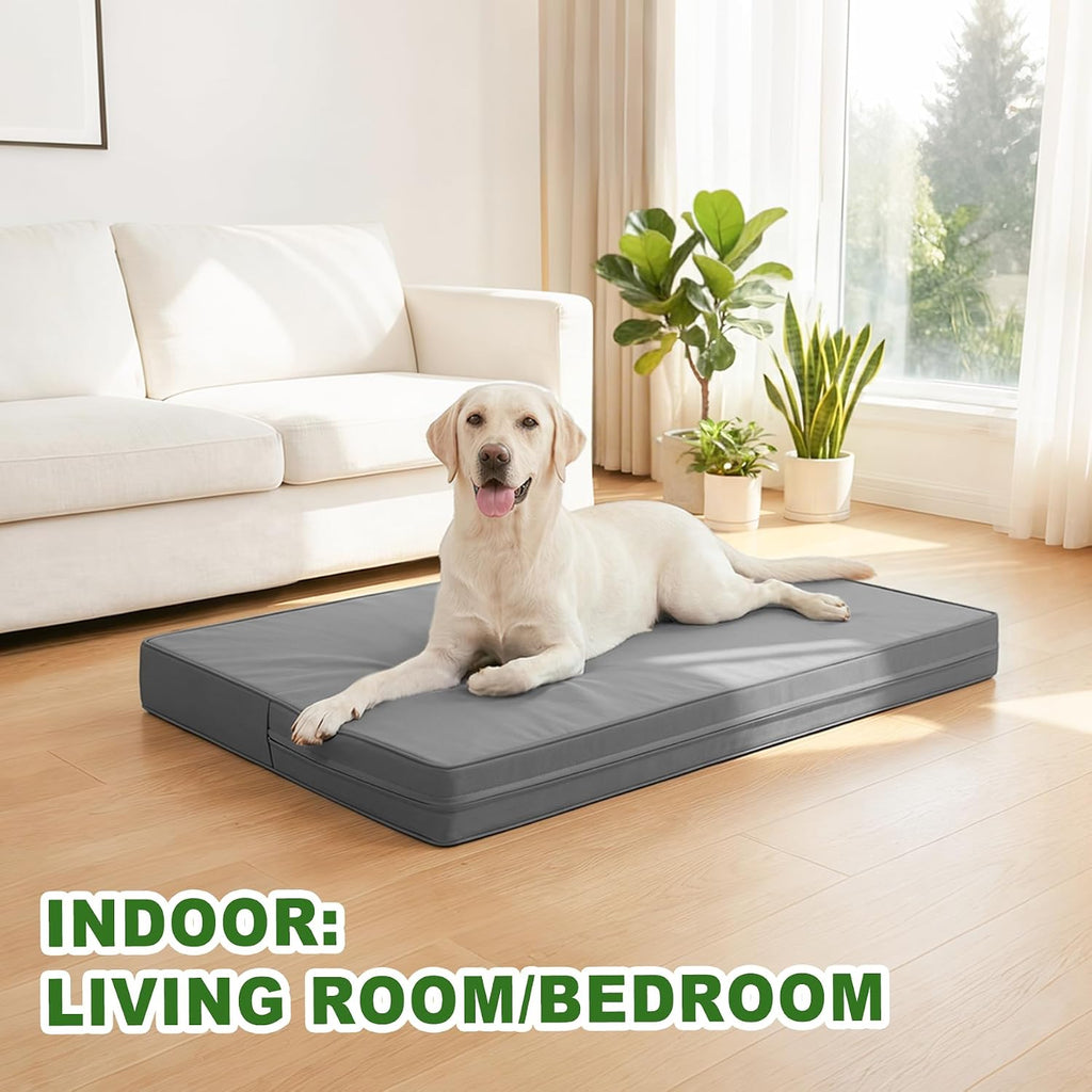 Waterproof XXXL Dog Bed Washable, Wipeable Leather Large Crate Pad 54"