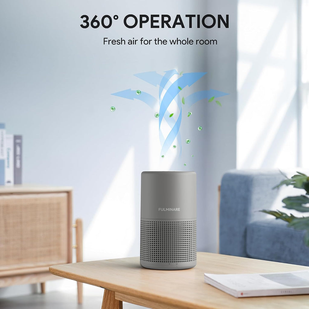 Air Purifiers for Bedroom, FULMINARE H13 True HEPA Filter (Gray 2 Pack)