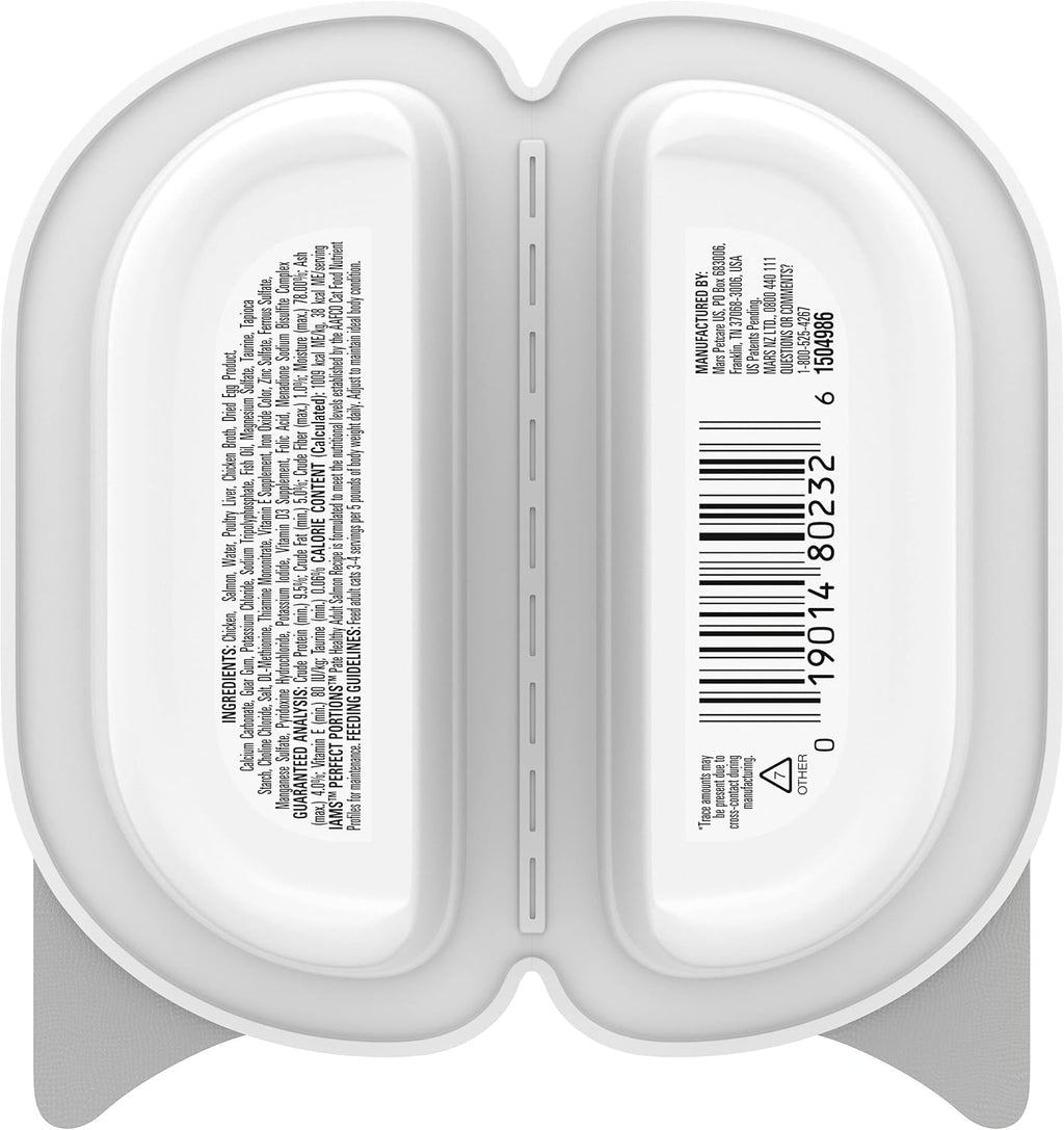 IAMS Perfect Portions Healthy Adult Pate Wet Cat Food, Salmon, 24 Count