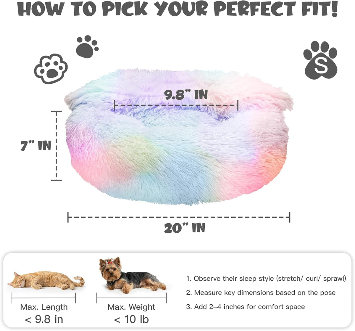 Himax Covered Small Dog Bed with Blanket Attached Calming Burrow Multicolor
