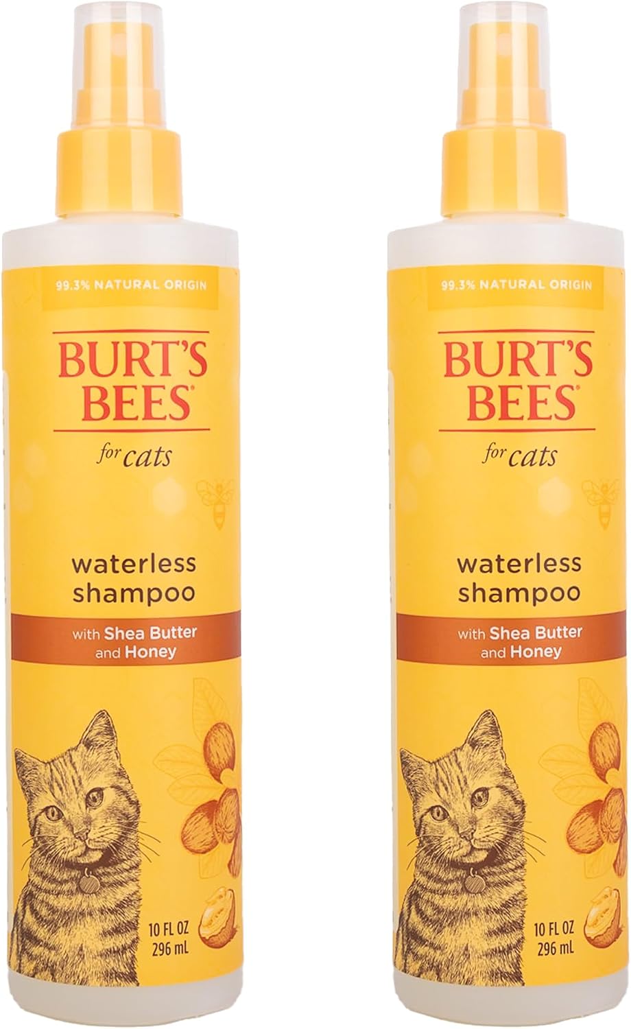 Burts Bees for Pets Waterless Cat Shampoo Spray, 10 Fl Oz, 2-Pack