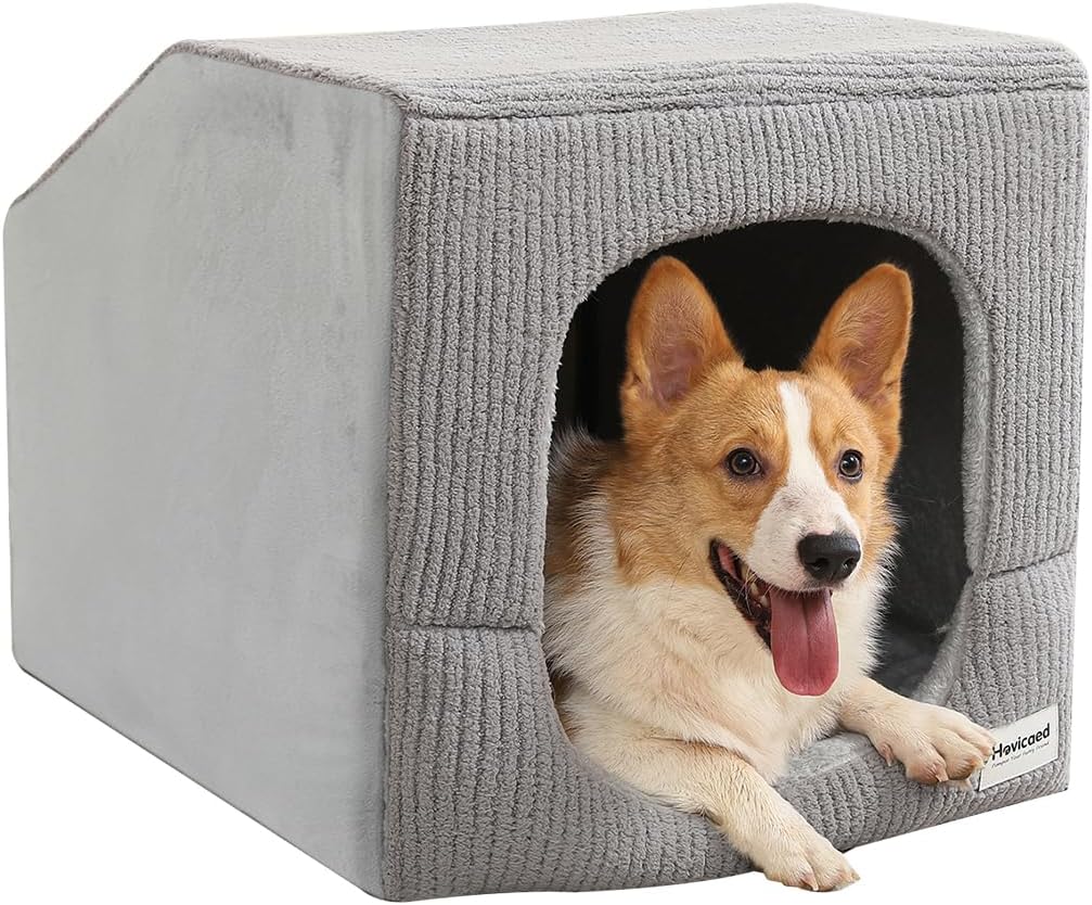 Hovicaed Indoor Dog House Small Sized Dog Tent with Dog Cave Bed 26x20ines