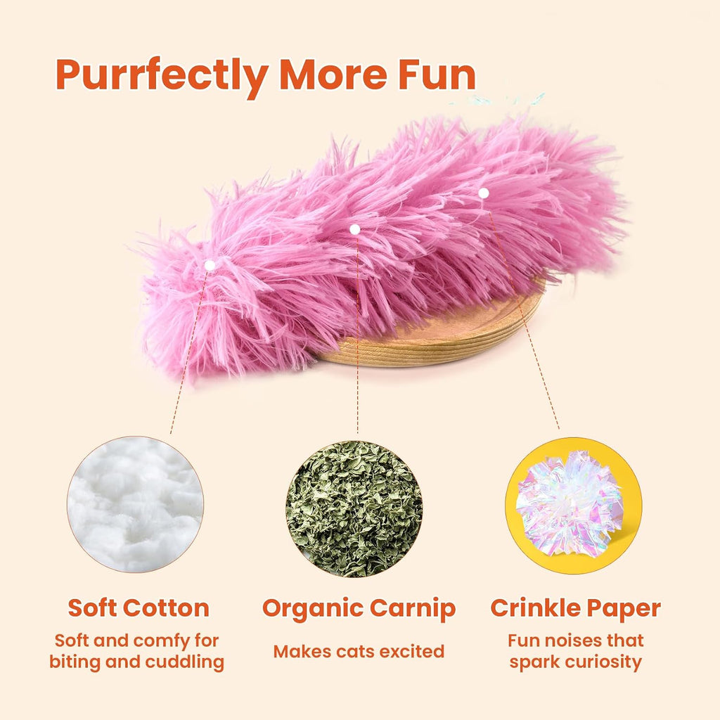Cat Toys, 3 Pack Crinkle Catnip Pillow Toys for Indoor Cats