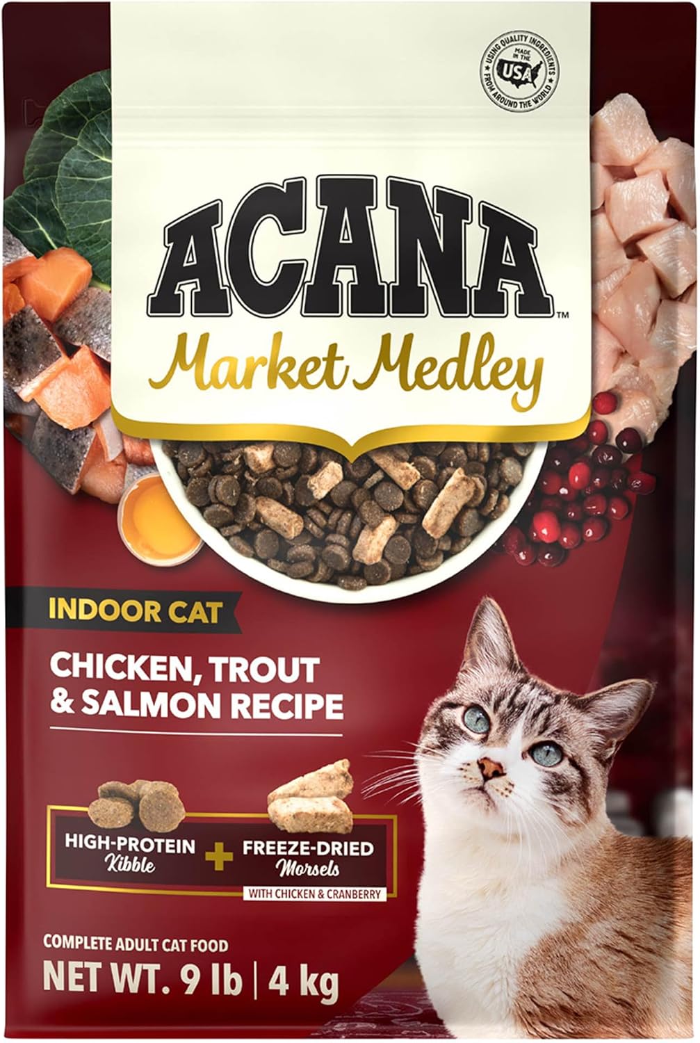ACANA Market Medley Indoor Cat Adult Cat Food Chicken & Trout 9lb Bag