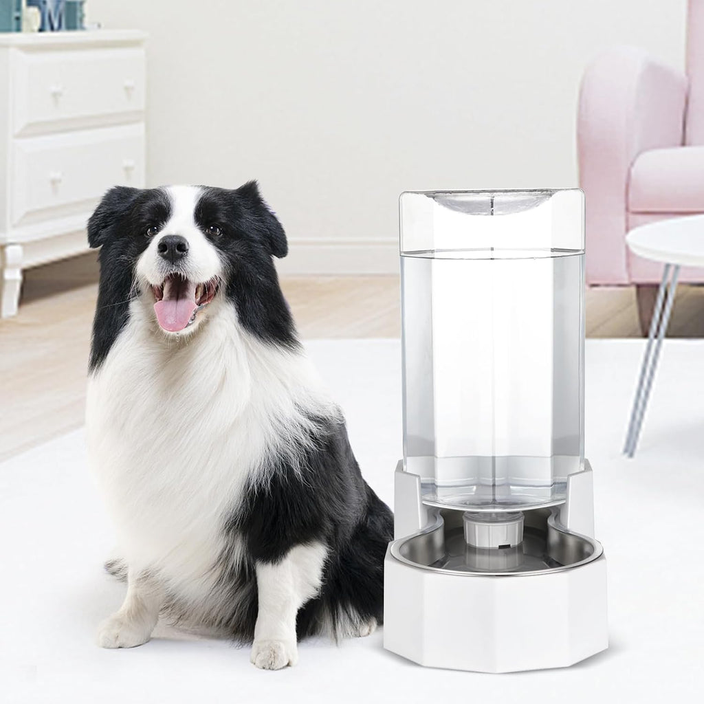 Sfozstra 8L Gravity Dog Water Dispenser:Stainless Steel Bowl