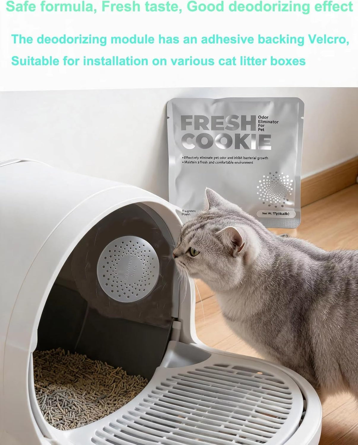 Cat Litter Box Silicon Pad Replacement, 1PAD+2Deodorizer