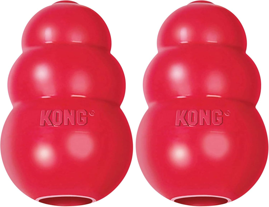 KONG Classic Stuffable Dog Toy - Fetch & Chew Toy for Dogs - Treat-Filling Capabilities & Erratic Bounce for Extended Play Time - Durable Natural Rubber Material - for Extra Small Dogs (Pack of 2)