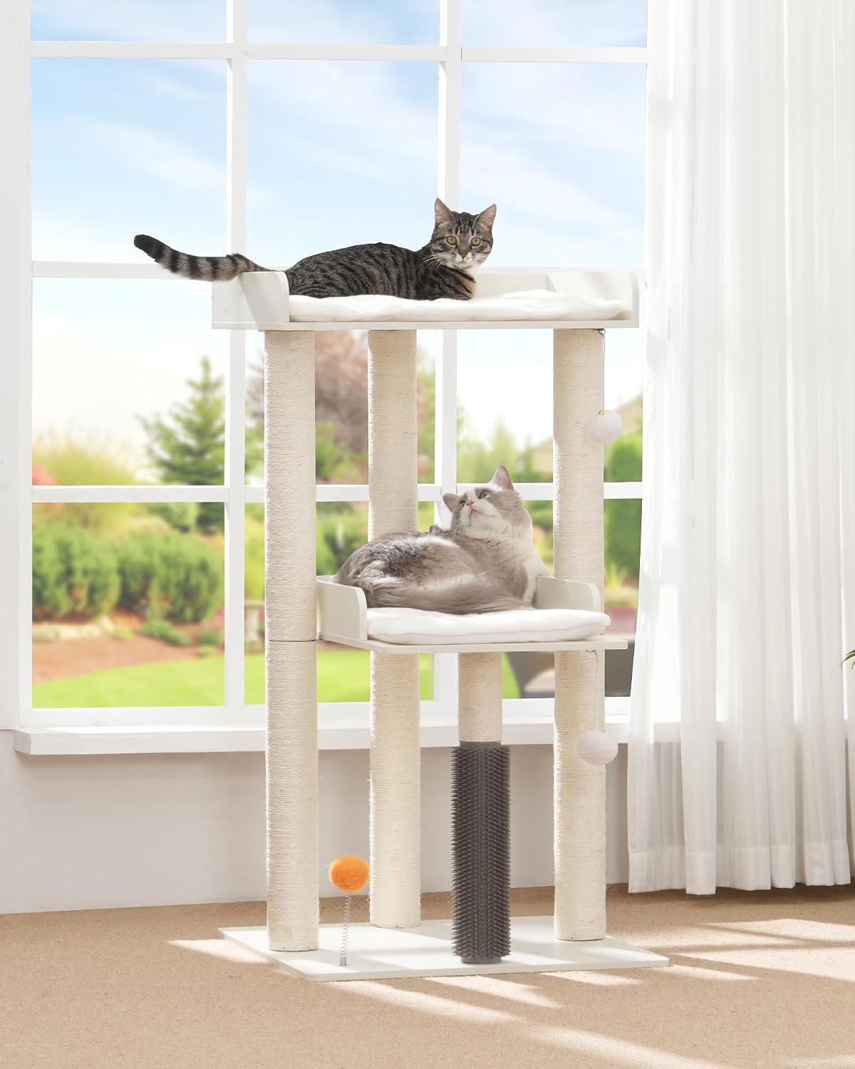 FourFurPets Modern Cat Tree for Indoor Cats Large Adult, Large Platforms