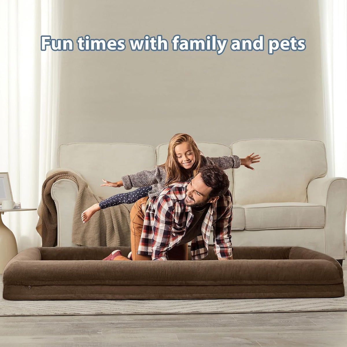 WNPETHOME Human Dog Bed Orthopedic for Adult & Dogs Comfy Sleeping