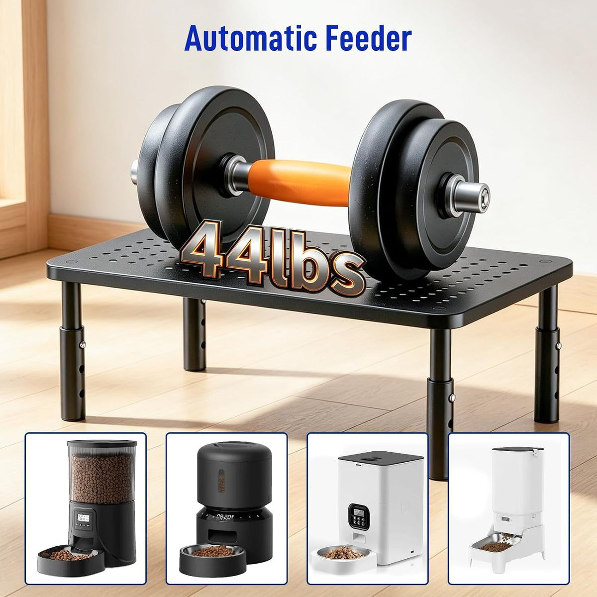 Elevated Cat Food Stand, Height Adjustable for Multi-Size Pet