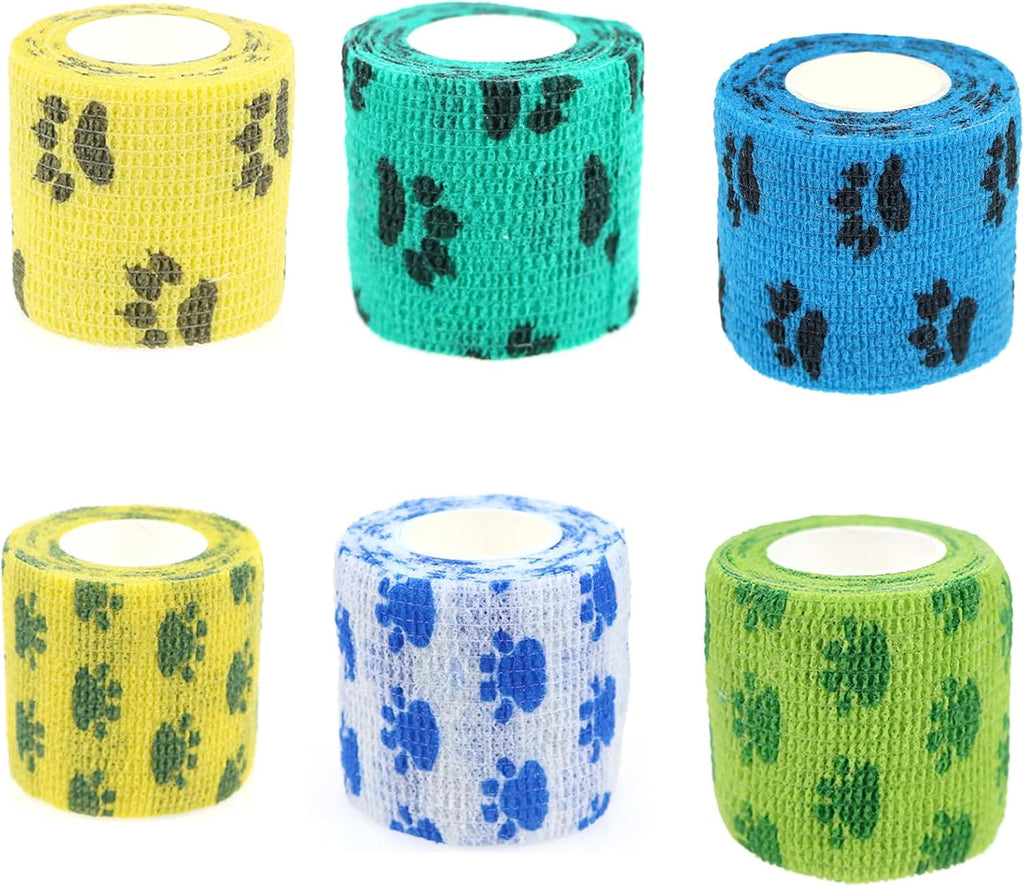 Self Adhesive Bandage Wrap Cohesive Bandage Bulk Vet Tape Self Adherent Wrap First Aid Tape for Dogs Cats Horses Birds Animals for Wrist Healing Ankle Sprain & Swelling