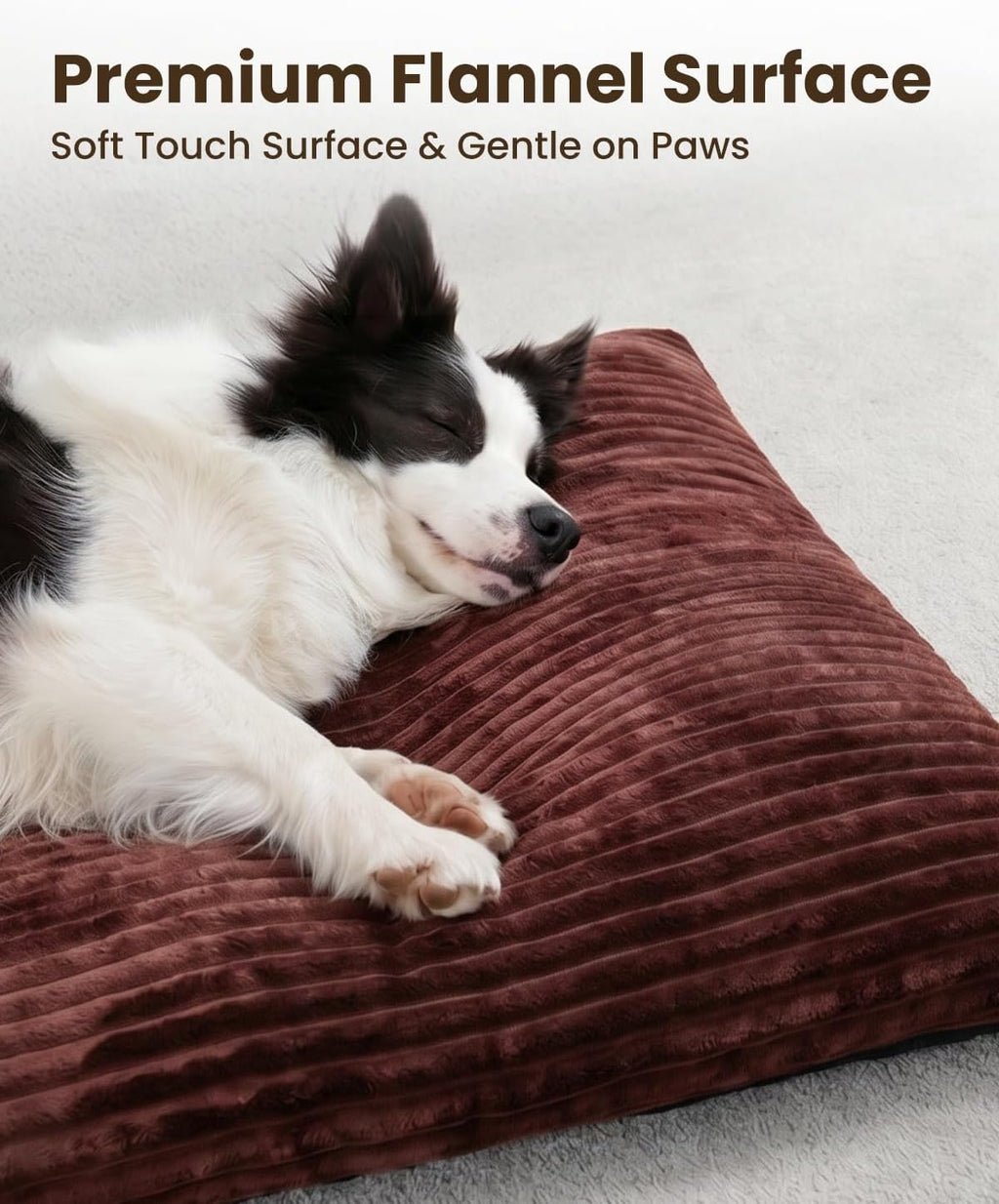 KSIIA Washable Dog Crate Bed Kennel Mat for Large Dogs,35 x 23 Inch, Brown