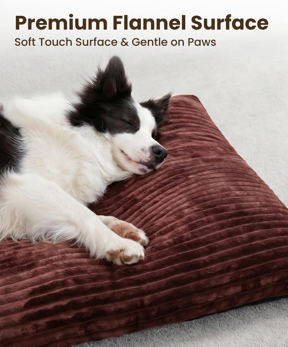 KSIIA Washable Dog Crate Bed Kennel Mat for Large Dogs,35 x 23 Inch, Brown
