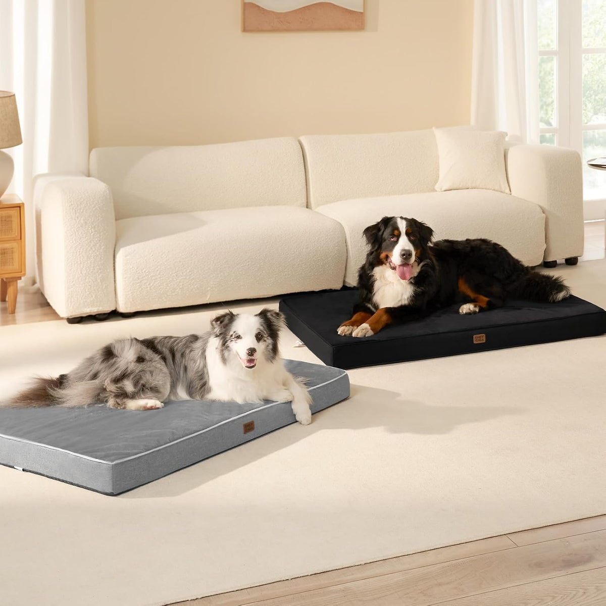 EHEYCIGA Extra Large Waterproof Dog Bed Mat Washable, 44x32Inch, Grey