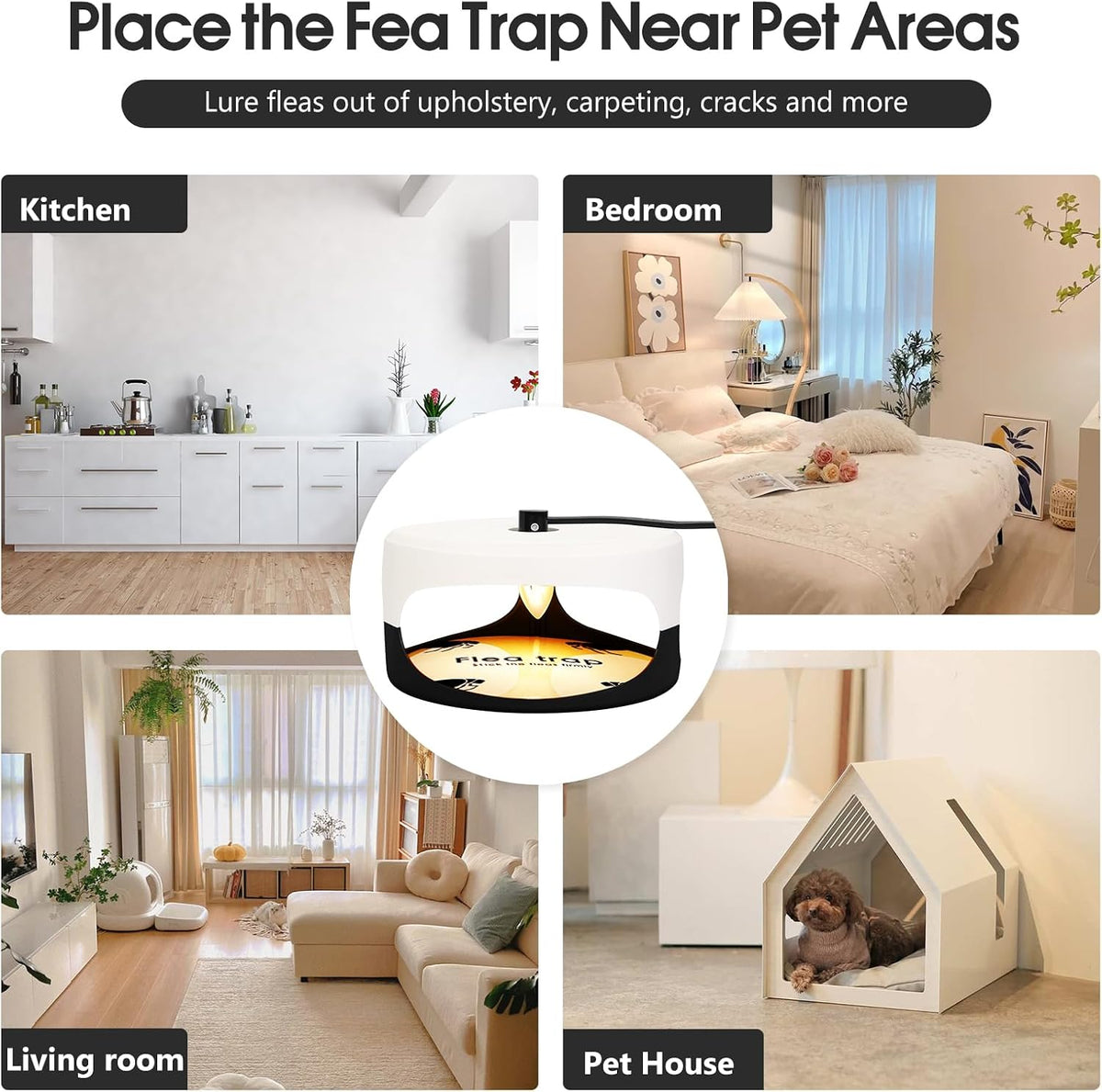Flea Trap for Inside Your Home, 2Pack Pet Safe Indoor Flea Treatment Light