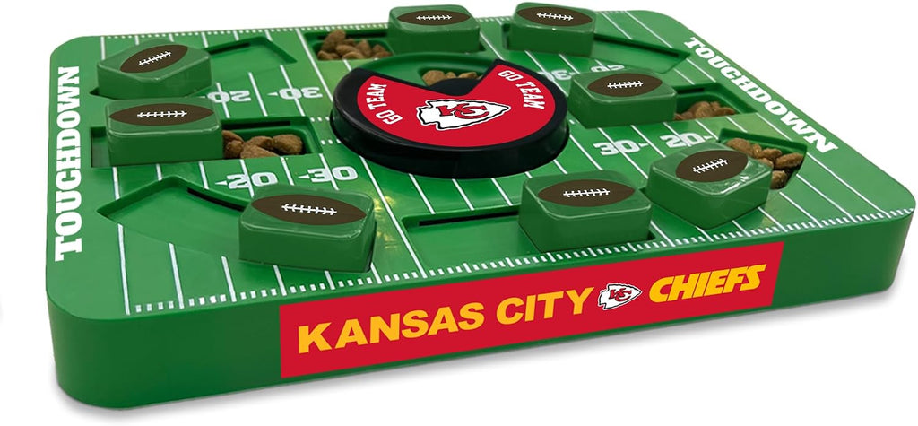 Pets First NFL Kansas City Chiefs Large Puzzle Toy for Dogs, Slow Feeder Board for Pets, New Bigger Size, Interactive Doggie Treat Toy