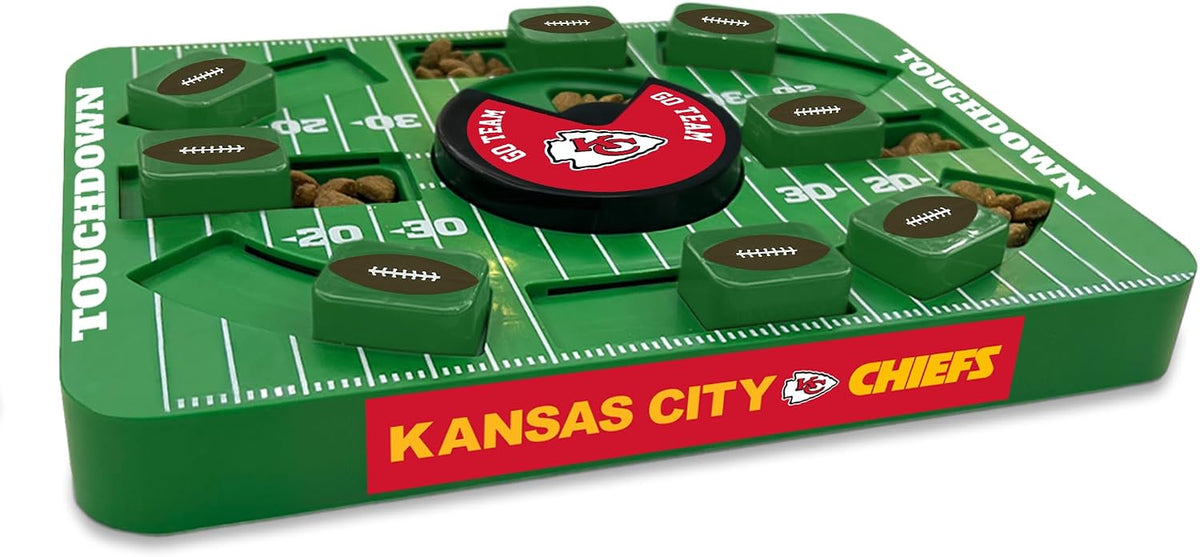 Pets First NFL Kansas City Chiefs Large Puzzle Toy for Dogs, Slow Feeder Board for Pets, New Bigger Size, Interactive Doggie Treat Toy