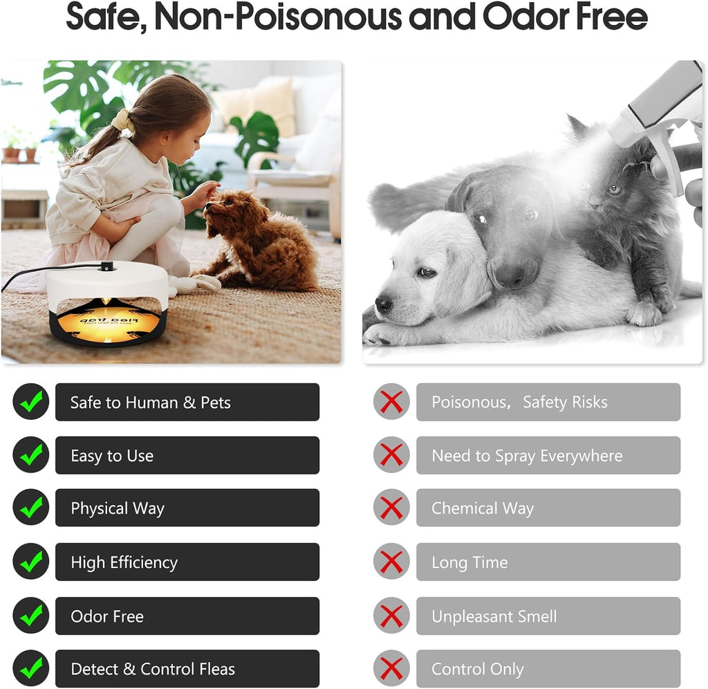 Flea Trap for Inside Your Home, 2Pack Pet Safe Indoor Flea Treatment Light