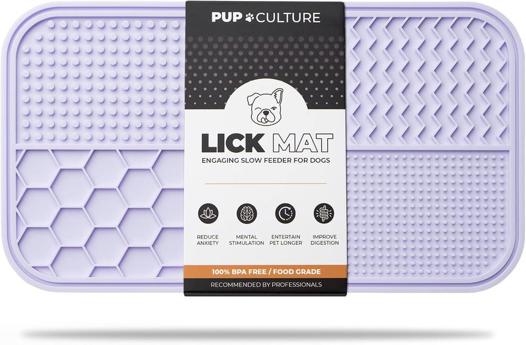 Pup Culture Dog Lick Mat for Dogs, Feeding Pad for Anxious Pets Plus 4 Different Puzzles for Mental Stimulation for Dogs - Supports Mental, Dental, and Digestive Health, Bite Resistant and Heavy Duty