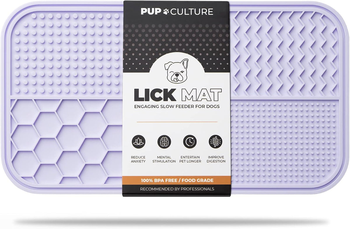 Pup Culture Dog Lick Mat for Dogs, Feeding Pad for Anxious Pets Plus 4 Different Puzzles for Mental Stimulation for Dogs - Supports Mental, Dental, and Digestive Health, Bite Resistant and Heavy Duty