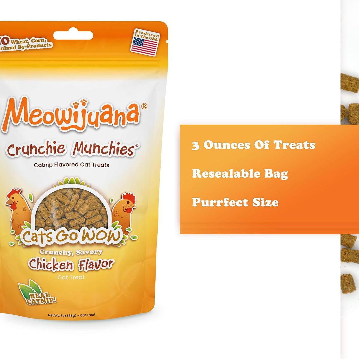 Meowijuana Knock 'n' Nibble Fall Toy & Treat Bundle | Pumpkin & Chicken
