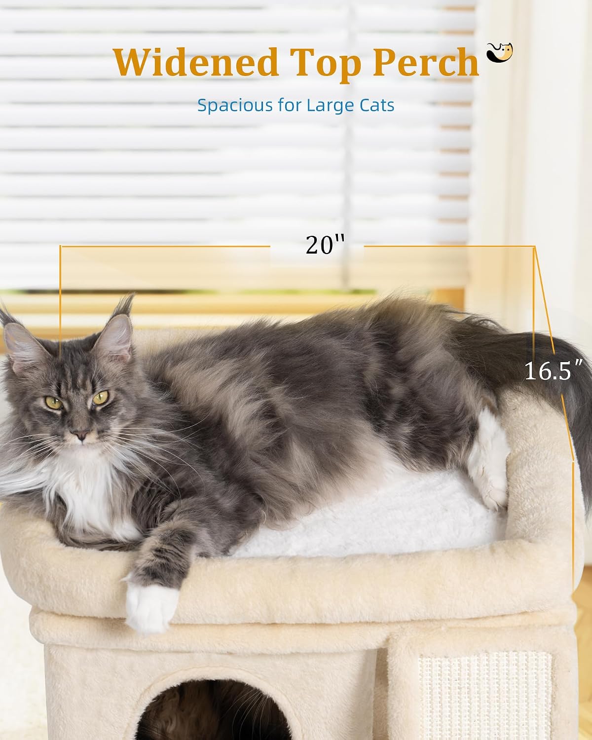 Aechonow Small Cat Tree Tower for Large Cat, Cat Bed House with Large Perch