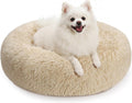 MIXJOY Orthopedic Dog Bed Comfortable Donut Cuddler Round Pet Beds Ultra Soft Washable Dog and Cat Cushion Bed (23'', Ivory Beige)