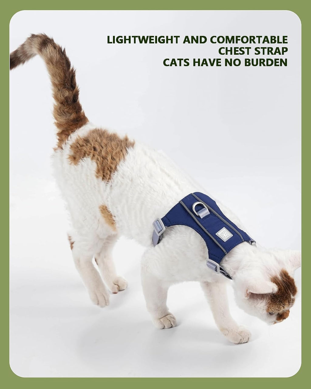 Cat Harness and Leash Set with Reflective Strips, Escape Proof Adjustable Vest, Premium Taffeta Fabric Soft Lightweight, Tear Resistant, for Kitten Small Cats Outdoor Walking (Navy Blue, S)