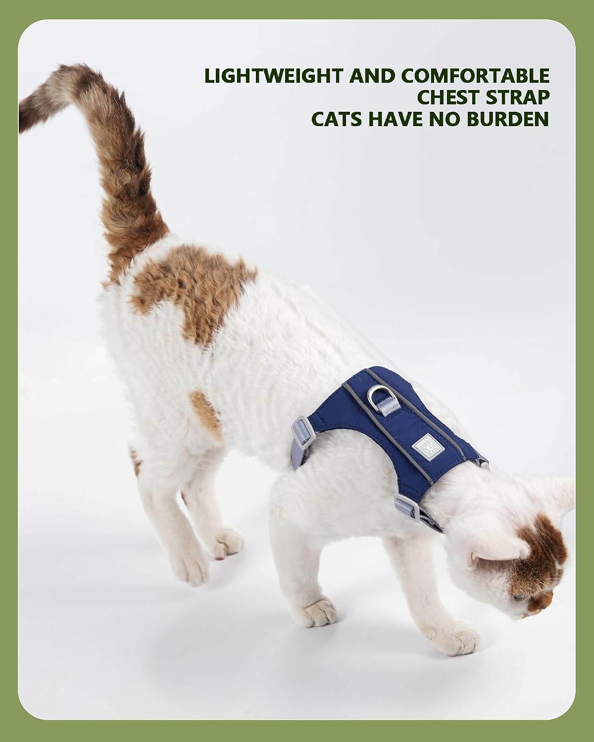 Cat Harness and Leash Set with Reflective Strips, Escape Proof Adjustable Vest, Premium Taffeta Fabric Soft Lightweight, Tear Resistant, for Kitten Small Cats Outdoor Walking (Navy Blue, S)