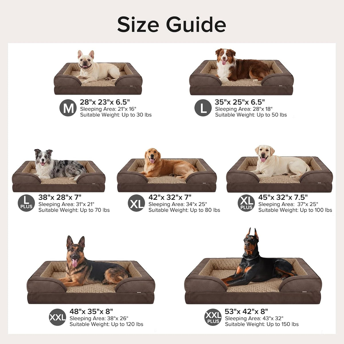 INVENHO Jumbo Orthopedic Dog Bed for Extra Large Dogs, Waterproof, Egg-Crate Foam Dog Couch Bed with Washable Removable Cover, Waterproof Lining and Nonskid Bottom