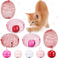Jecery 5 Pcs Cat Toys Spring,Bell,Pink Red