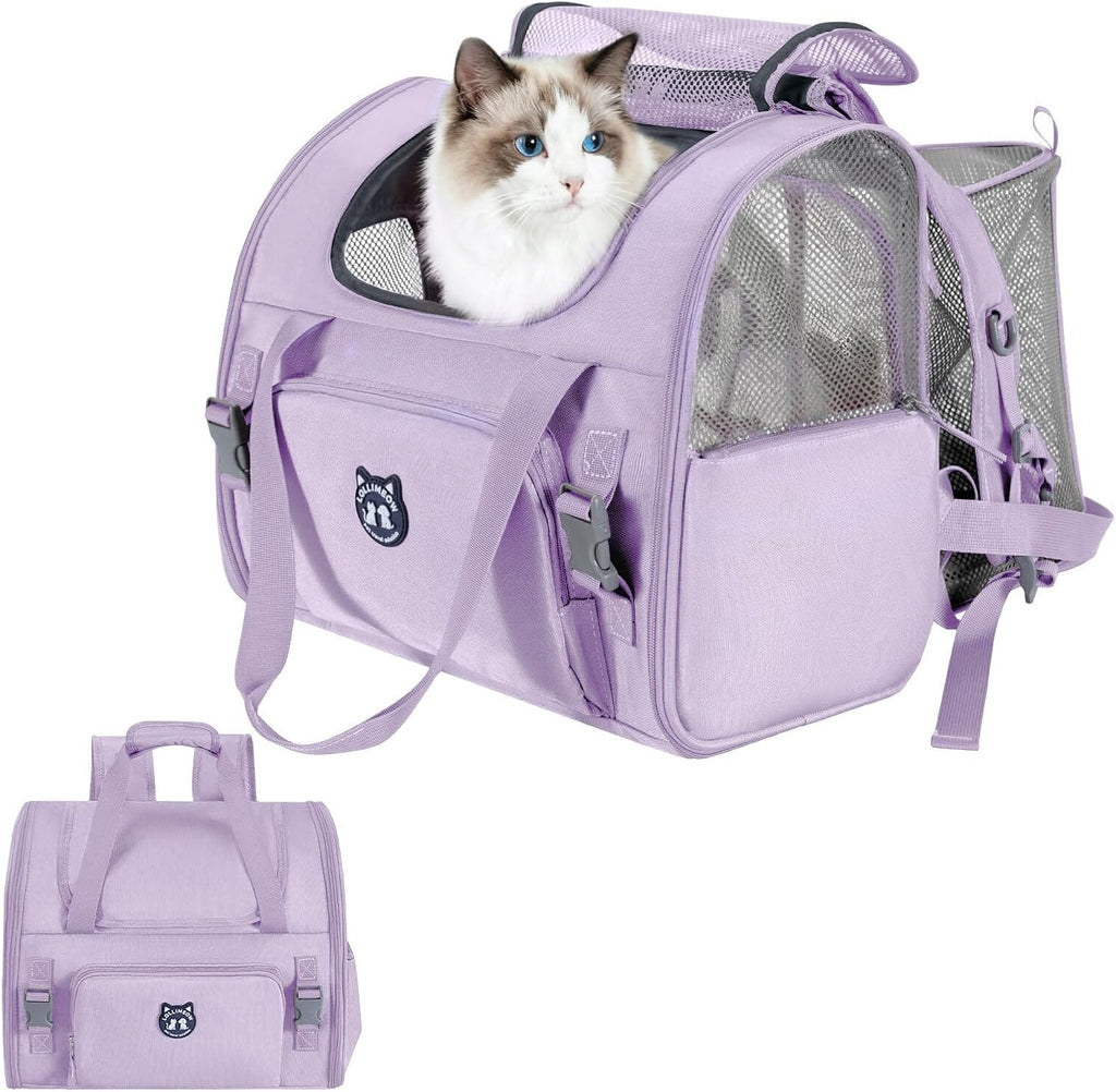 Lollimeow Expandable Large Cat Carrier Backpack, Supports up to 22 lbs