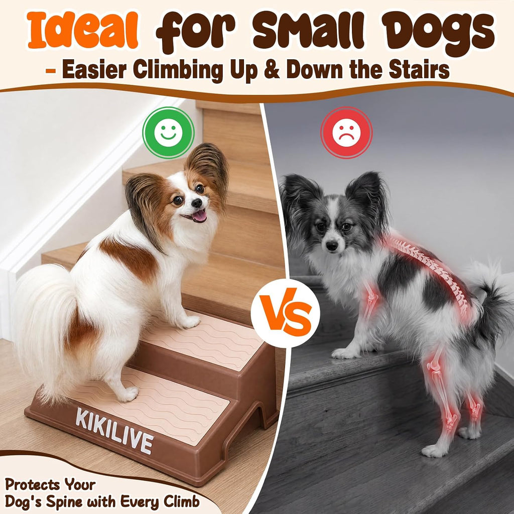 Non-Slip Dog Ramp for Stairs – 2-Step Design, for Small Dogs (4-Pack)