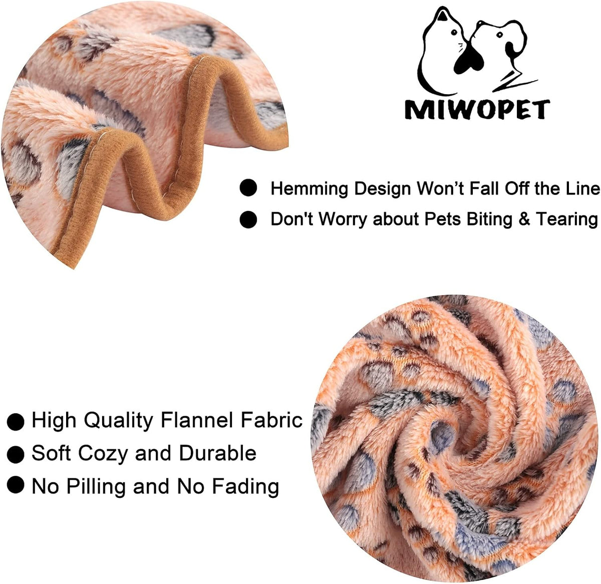 MIWOPET 3 Pack Fleece Pet Blankets Warm Bed Throw for Dogs & Cats 30x20in