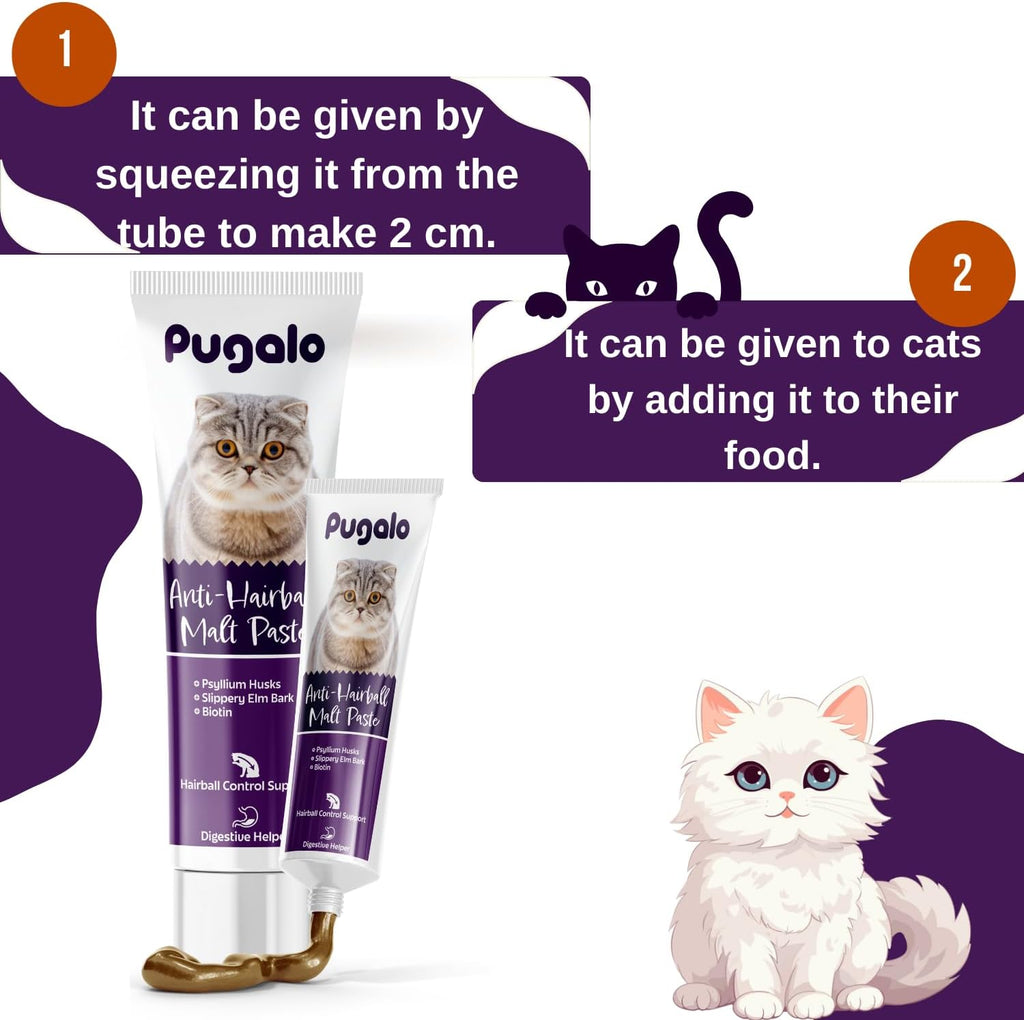 Cat Hairball Remedy Gel 100ml (3.5oz) Malt Paste for Cats Supports Hairball Control & Digestive Health