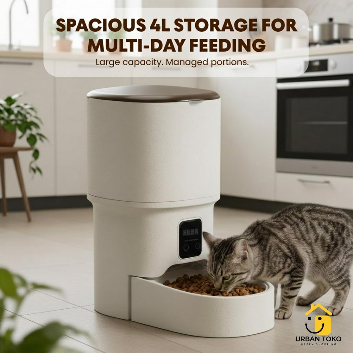 Automatic Pet Feeder for Cats & Dogs, 4L