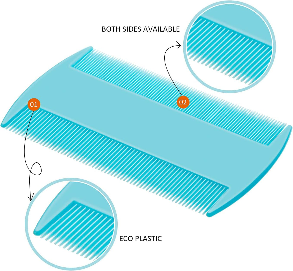 Boao 6 Pack Flea Comb Pet,Pink, Yellow, Dark Blue, Green, Blue, Orange