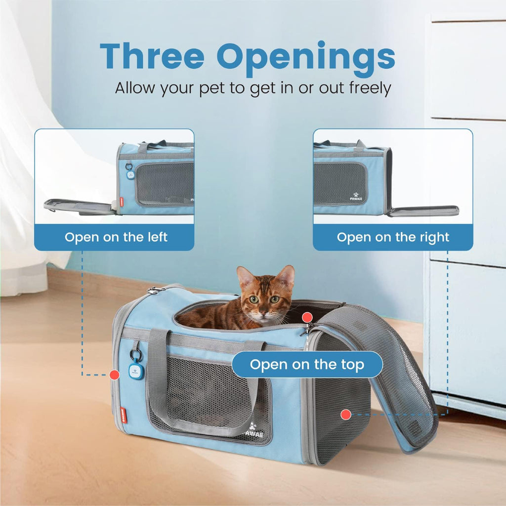 Pawaii Cat Carrier Airline Approved Expandable Breathable Safety Leash