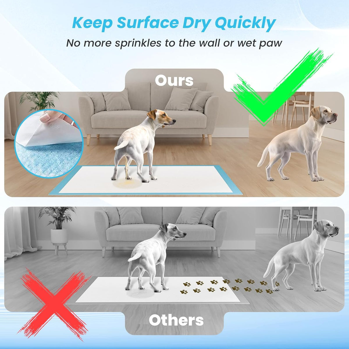 Puppy Pads Extra Large for Dogs 31"x47" 100 Count, Leak-Proof & Super Absorbent Dog Pee Pads, Thicken Disposable Potty Pads Puppy Training Pads for Cats Rabbits
