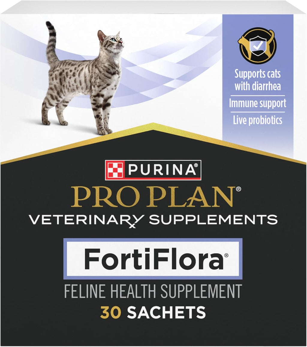 Purina Pro Plan Veterinary Supplements FortiFlora Cat Probiotic Supplement for Cats with Diarrhea 30 ct. Box (Pack of 3)