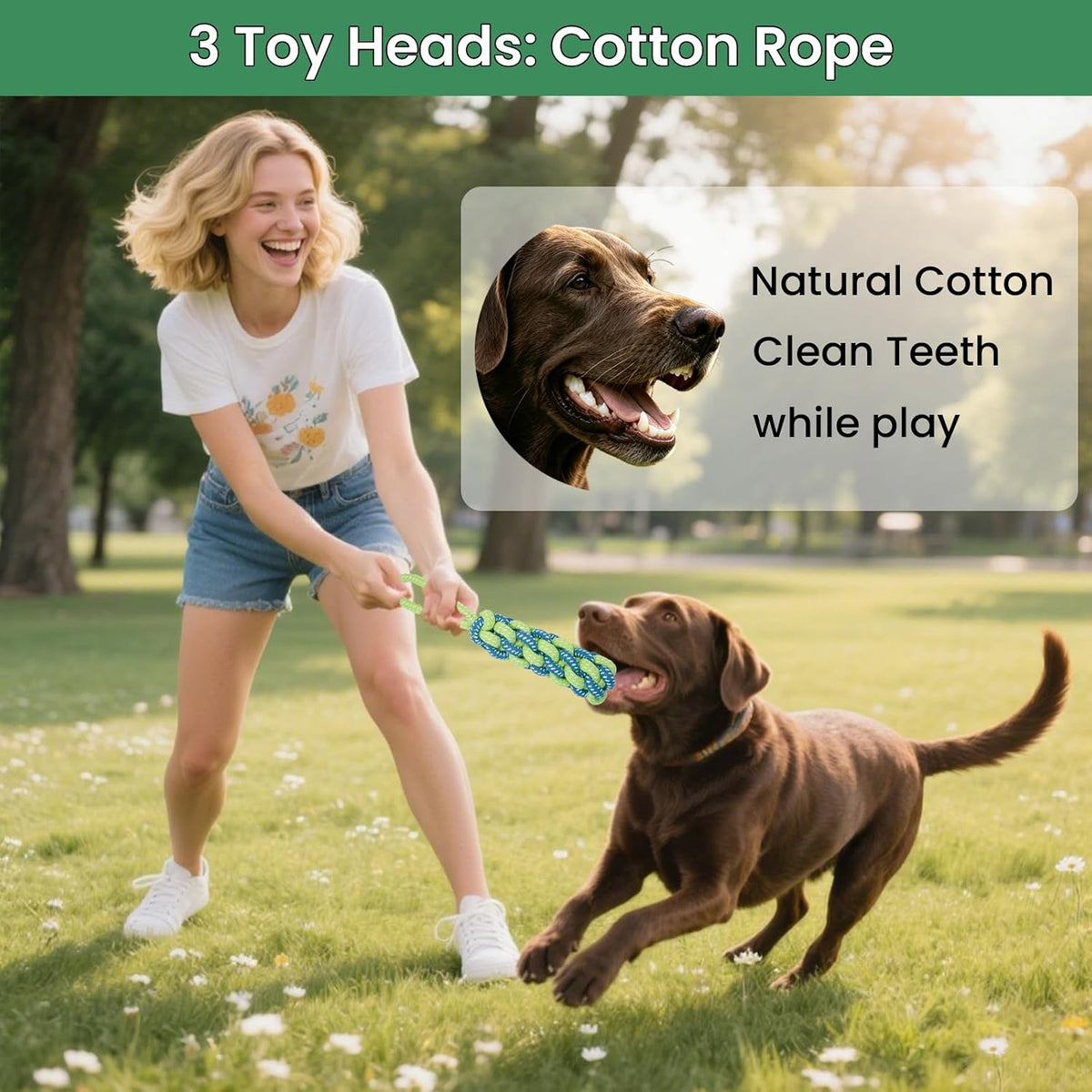 Dog Door Bungee Tug Toy, 4 Pieces, Small Medium Dogs 20 to 50lbs | 5ft Bungee Rope, Indoor & Outdoor Hanging, Tree Tether Rope for Yard, Spring Pole, Interactive, Tug of War, Ball