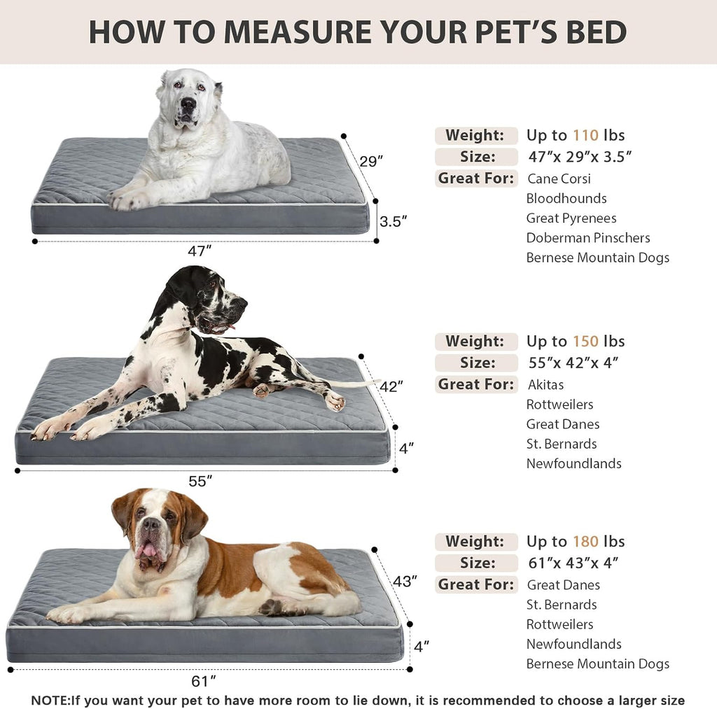 WNPETHOME Orthopedic Giant Human Dog Beds for Adult & Dog Cozy Sleep